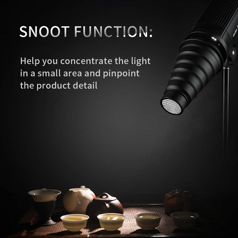 Soonpho Aluminium Alloy Conical Snoot Kit for Bowens Mount Strobe Flash Speedlite Photography,Honeycomb Grid and 5 Pieces Color Filters for Bowens Mount Strobe Flash Speedlite - Image 5